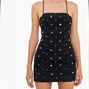 ENDLESS ROSE - Sequin Floral Embellished Minidress